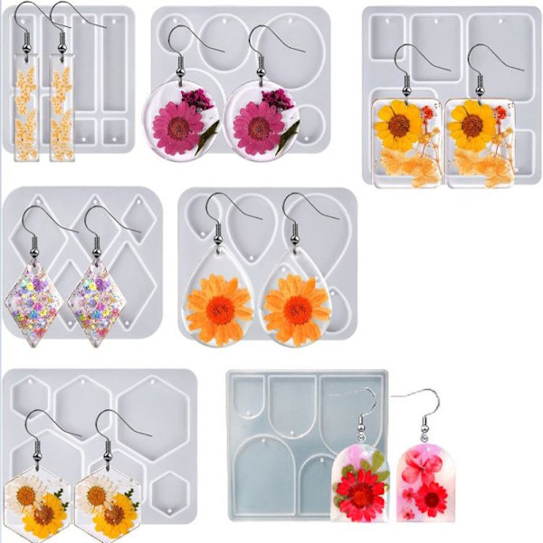 7 st Harts Örhängen Molds Variation Storlek Örhängen Molds Harts