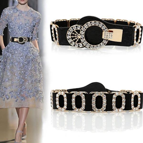 Bling Bling Diamond bælte Rhinestone spænde linning SORT black