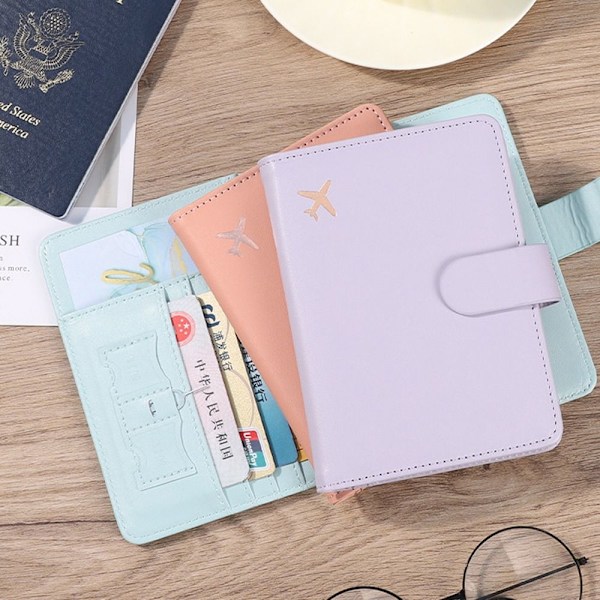 RFID Passport Cover Passport Clip LJUSBLÅ light blue