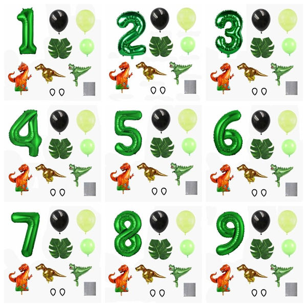 Dinosaur-temaballonger Tegneserie Dragesøyle 8 8 8