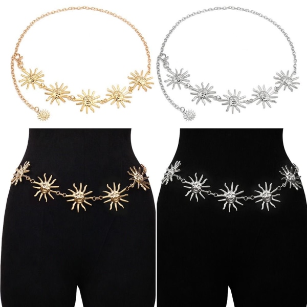 Punk Waist Chain Womans Belt GOLD gold