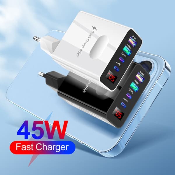 Mobiloplader Multi Port Opladerhoved SORT EU STIK EU STIK Black EU Plug-EU Plug