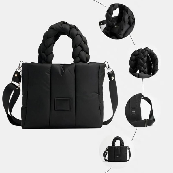 Puffer Tote Bag Quiltet Puffy Handbag GRØNN green