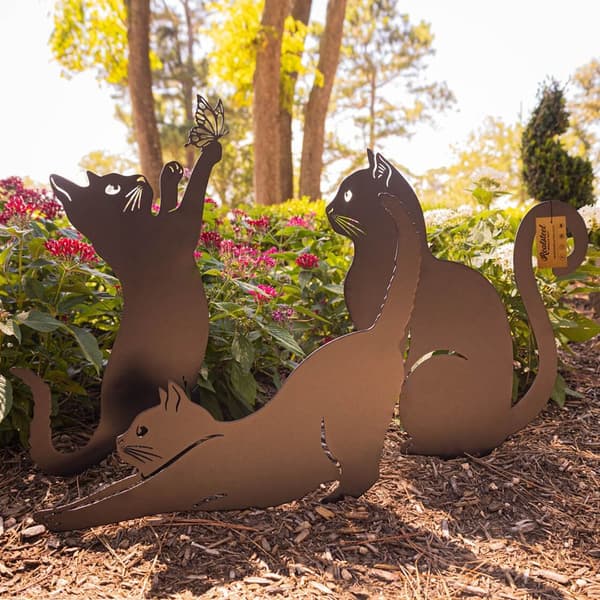 Katt Metallstatuer Hagepynt D D D
