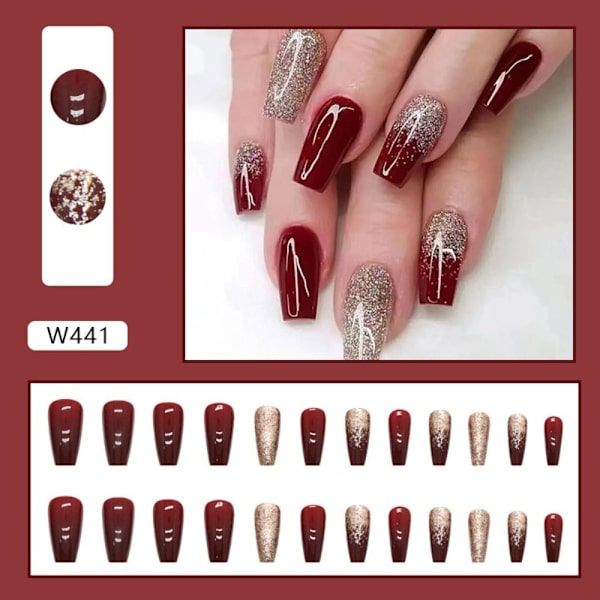 24 stk Fake Nails Long French W441 W441 W441
