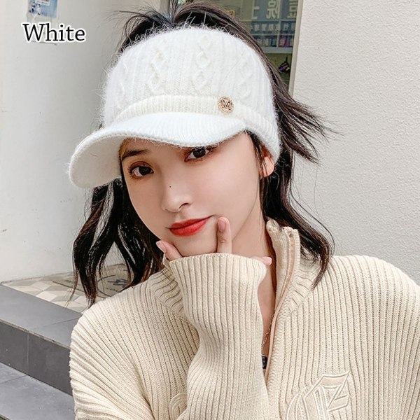 Neulottu cap VALKOINEN white