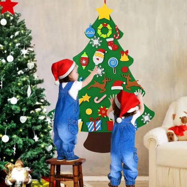 Juletræ i filt julepynt E E E