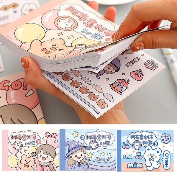 Søde Materiale Håndbogs Stickers DIY Tegneserie