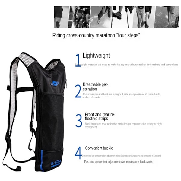 Riderygsæk Hydration Rygsæk RØD UDEN VANDPOSE Red Without Water Bag-Without Water Bag