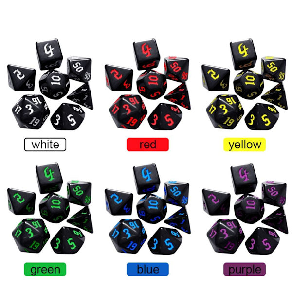 7 stk/sæt DND Terning Polyhedral Terning BLÅ Blue