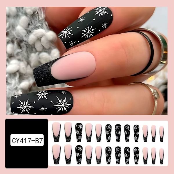 Jul franske falske negle Ballerina False Nail 1 1 1