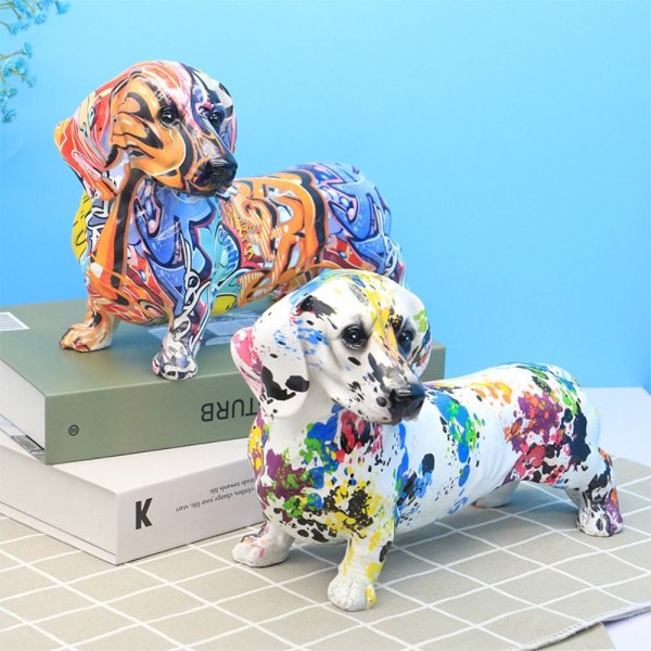 Mäyräkoirapatsas Graffiti Animal Sculpture 2 2 2