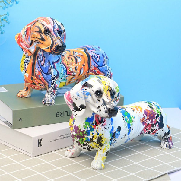 Mäyräkoirapatsas Graffiti Animal Sculpture 3 3 3