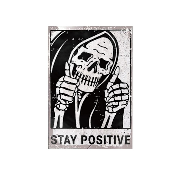 Vintage hodeskalle veggdekorasjon Stay Positive Sign Funny Vintage