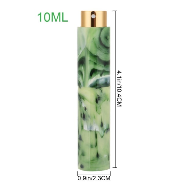 10ML parfymsprayflaska Påfyllningsbar flaska SVART-SVART CAP