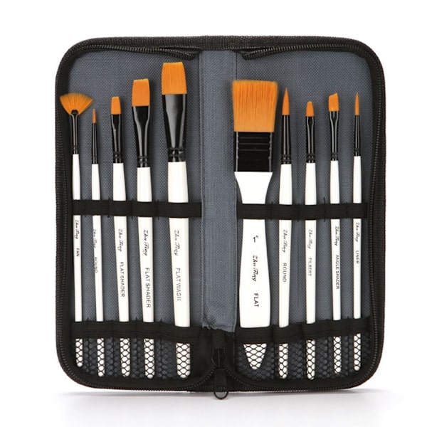10 st Professionella Nylon Akvarell Penslar