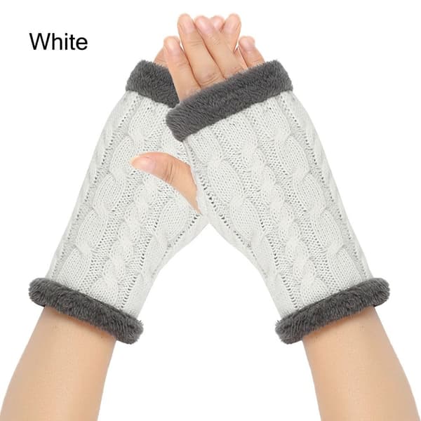 Fingerlösa Vantar Varma Vantar VIT VIT White