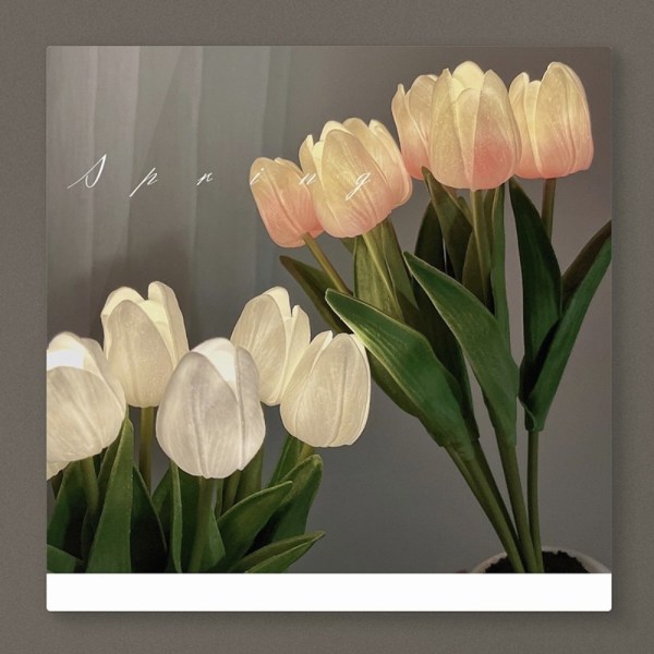 Led Tulip Night Light tekokukkapöytävalaisin VALKOINEN white