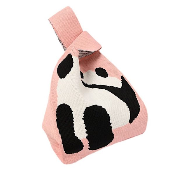 Strikk håndveske Tote Bag ROSA pink