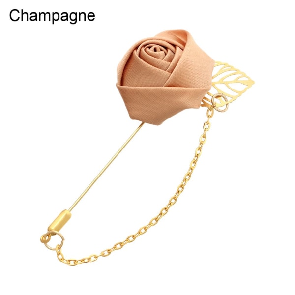 Rose Flower Brooch Groom Boutonniere CHAMPAGNE Champagne