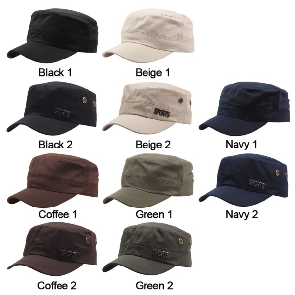 Herr Militär Cap Flat Top Caps BEIGE1 BEIGE1 beige1