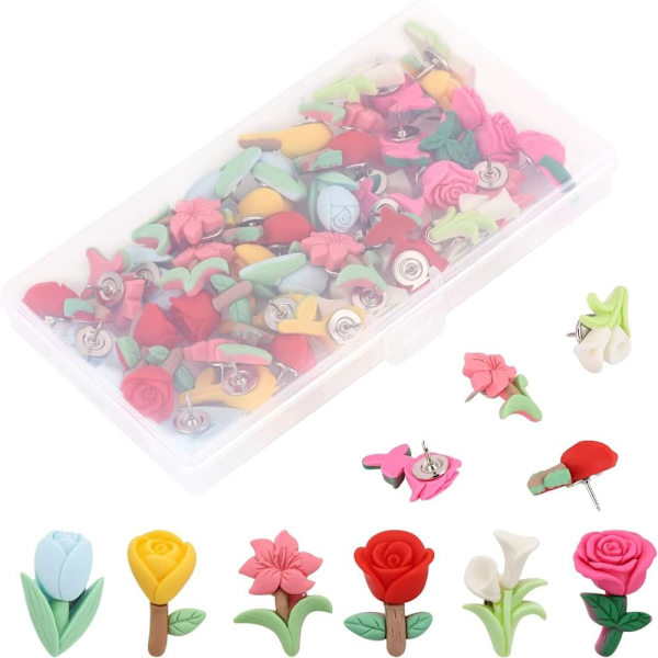50 st. Blomma tumstickor Elegant tryckstift Harts och metall