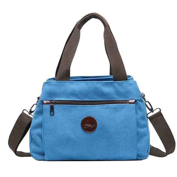 Lærredstaske Messenger Bag BLÅ blue