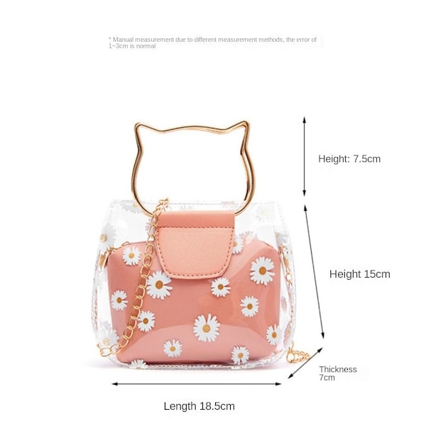 Cat Shape Håndtasker Transparent PVC Skuldertaske PINK pink