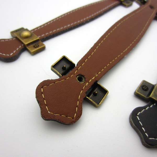 Zinklegering Läderhandtag Läderbox Handtag SVART 96MM 96MM Black 96mm-96mm