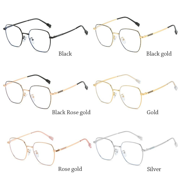 Anti-Blue Light Lasit Ylisuuret silmälasit BLACK ROSE GOLD Black Rose gold