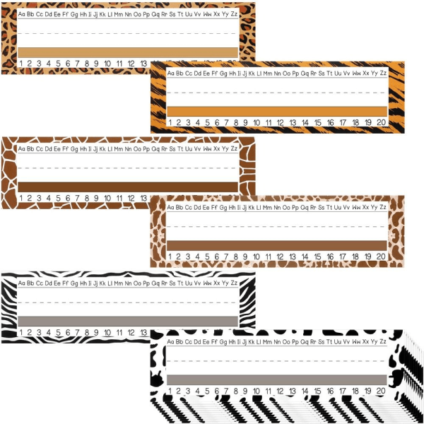 60 Stk Skrivebord Navneskilt Navneskilt Leopardtrykk