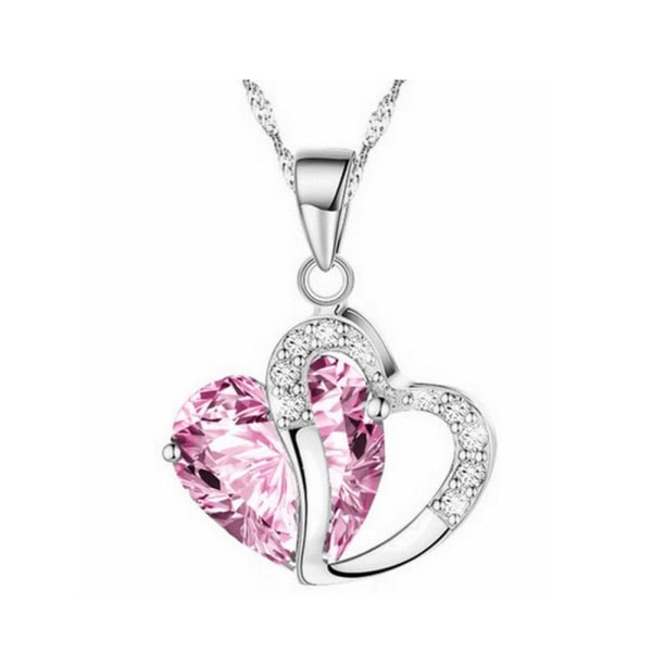 Halskæde Heart Birthstone PINK pink
