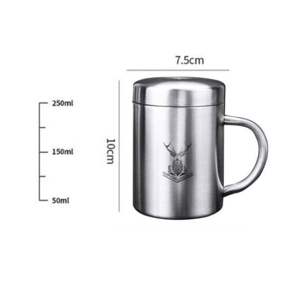 Kahvikuppi, kaksipohjainen muki SILVER 250ml 250ml silver 250ml-250ml