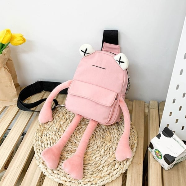 Personlighet Tjej liten väska Tide Cartoon Söt Groda Casual Messenger Bag pink