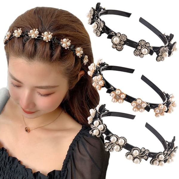 Perleblomster Hårnål Rhinestones Hårbånd Clips 4 4 4