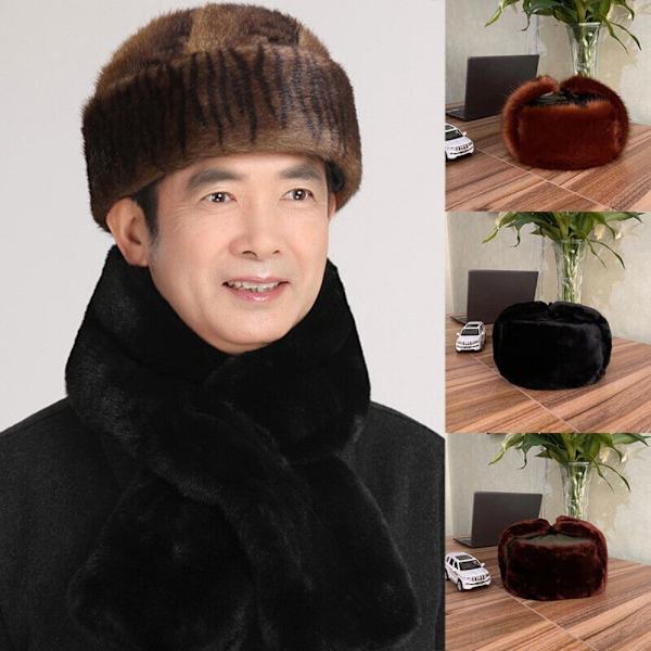 Mænd varm vinterhue tyk fluffy hat E E E