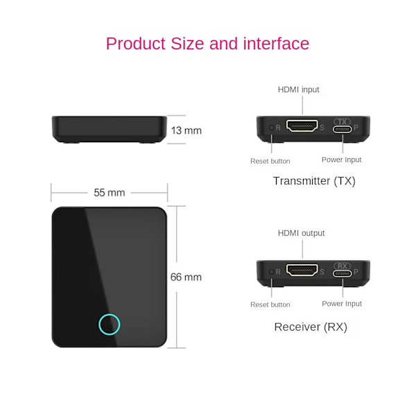 HDMI-sender HDMI-modtager trådløs lyd- og videoadapter