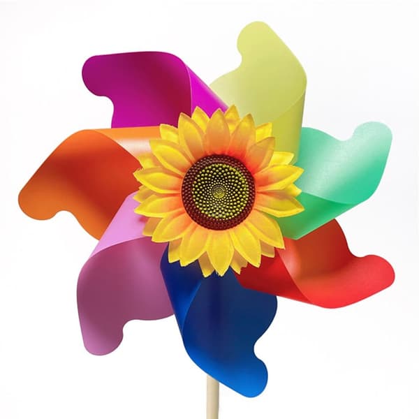 Fargerike solsikkevindmøller Layout Pinwheels Leker 9 9 9
