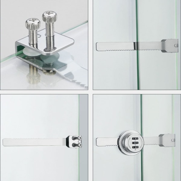 2 STK Glasdør Adgangskodelås Displaykasse Lås SØLV 25MM silver 25mm