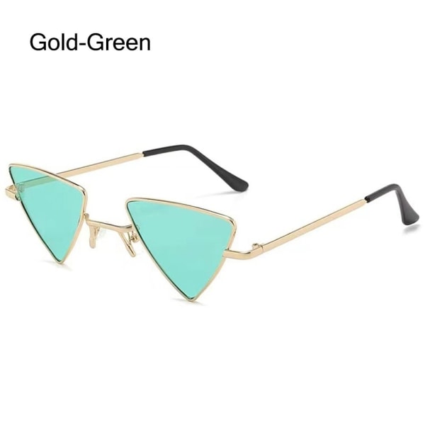 Små Hippie Solglasögon Solglasögon för Dam & Herr GULD-GRÖN Gold-Green