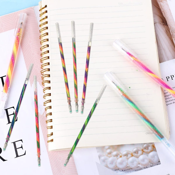 6 STK Mejselspids Marker Pen Æstetisk Highlighter Marker Plast