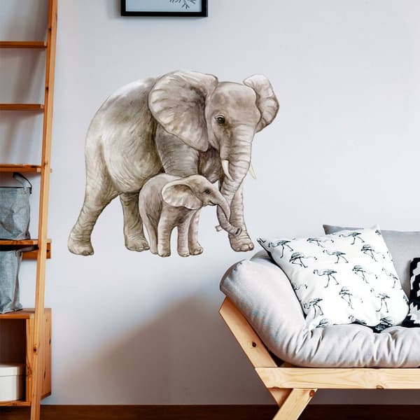Elefant Väggdekaler Djur Väggdekaler Avtagbara