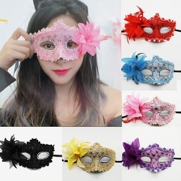 Lace Eye Masks Masquerade Masks RED red