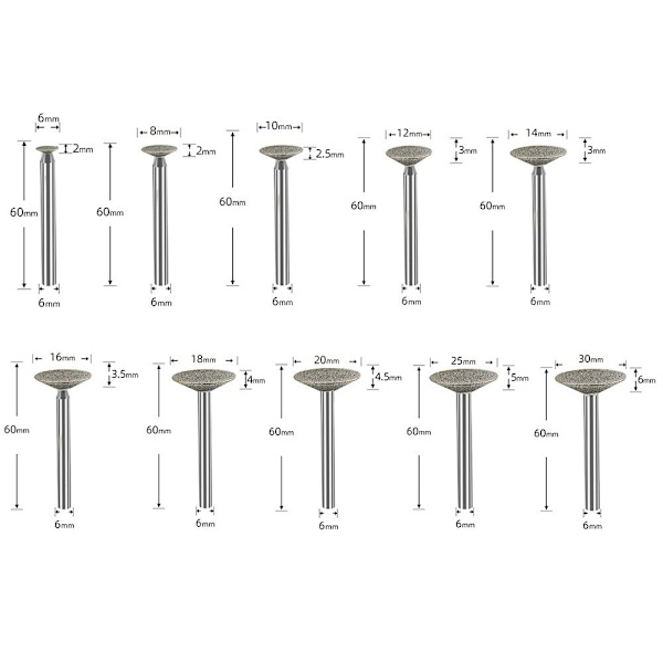 Diamant Slipehode T-form Slipehode 16MM 16mm