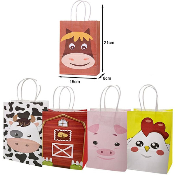 6 kpl Lahjapaperikassit Lahjapaketointi PIG PIG Pig