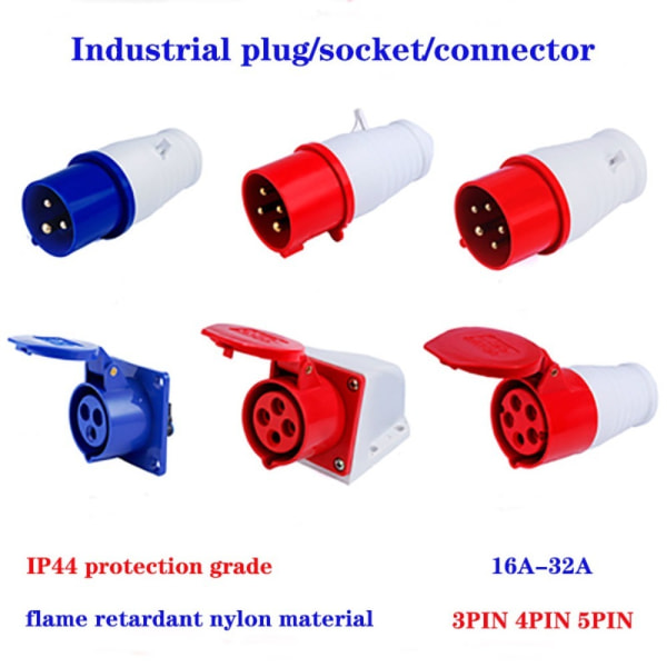 Industrial Plug and Socket -liitin 32A 32A 32A