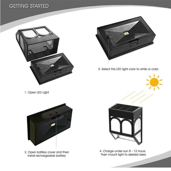 2stk LED Hagelys Step Light HVIT LYS HVIT LYS White Lights