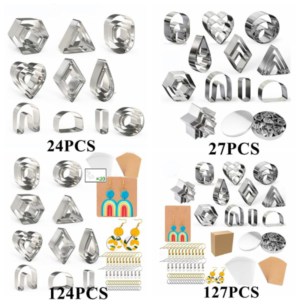 Polymer Clay Cutters Set Örhängen Molds 124PCS 124PCS