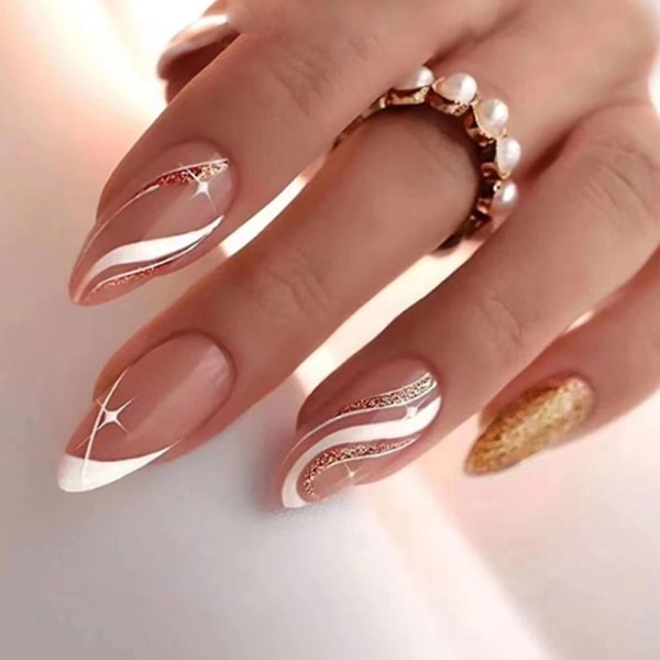 24stk False Nails Long Mandel W359 W359 W359