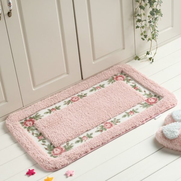 1 Stk Lyserødt Tæppe Blomstertæppe Badetæppe Pink 1 Pcs-1 Pcs